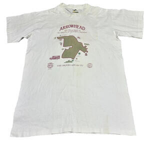 Arrowhead Water Marathon 1990 Los Angeles White Vintage Men Large L T Shirt